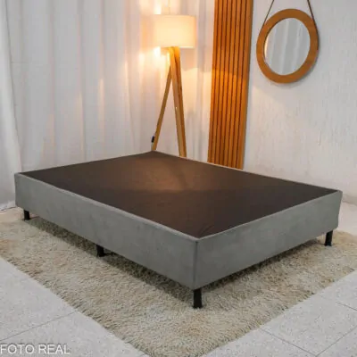 Box Casal Nosso Sonho 138x188x37 Sued Cinza (1)